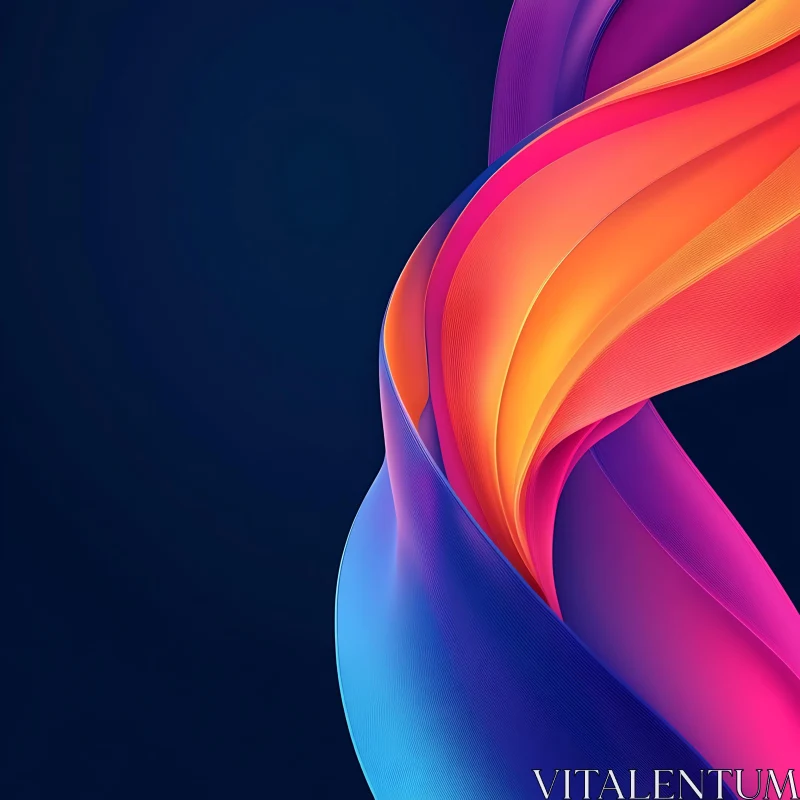 Abstract Ribbons of Color AI Image