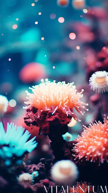 Vibrant Underwater Coral Aquarium Wallpaper AI Image