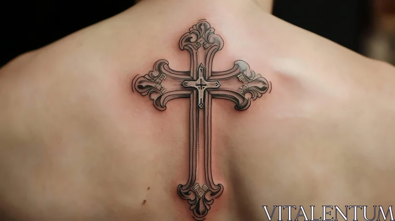 Detailed Cross Tattoo Design AI Image