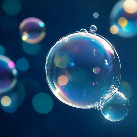 Abstract Soap Bubble Art with Light Reflections