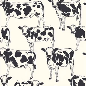 Black and White Cow Pattern Design
