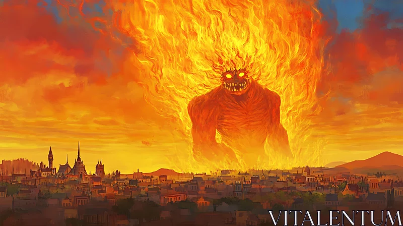 City Ablaze: Monster of Fire AI Image