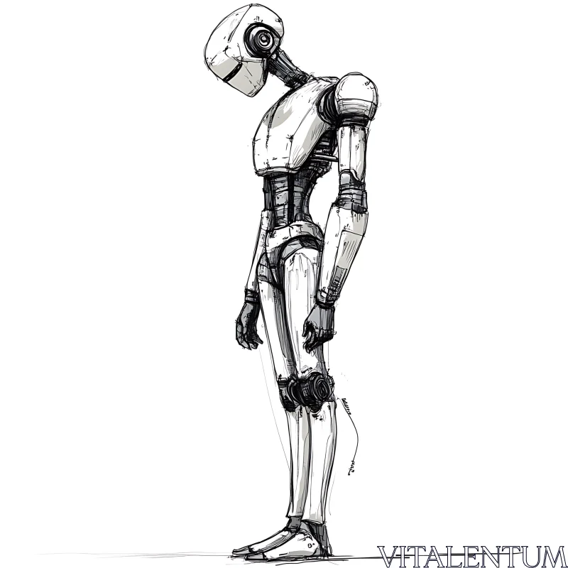 Intricate Humanoid Robot Design AI Image