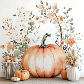 Pumpkins with Floral Decor