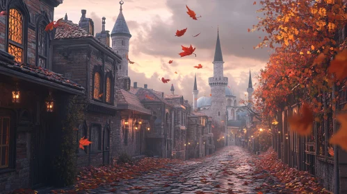 Historic Street in Autumn