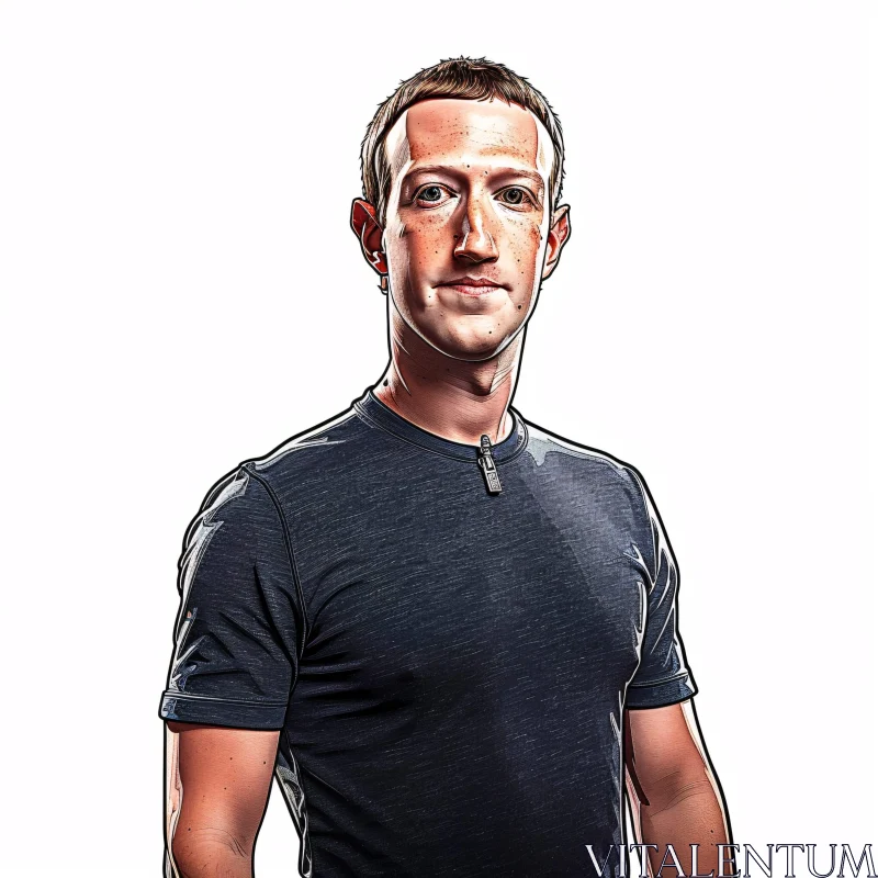 AI ART Stylized Digital Art of Mark Zuckerberg