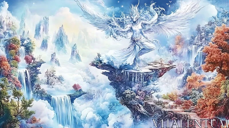 AI ART Celestial Guardian of the Waterfalls