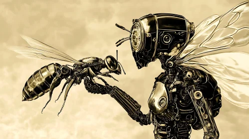 Robotic Bee and Humanoid Interaction Art