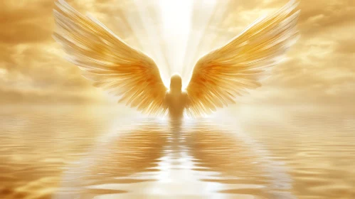 Serene Angel with Wings of Light
