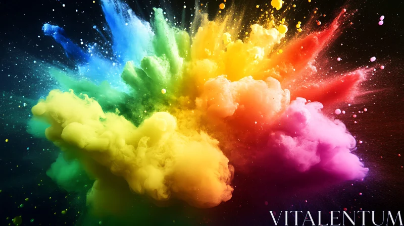 AI ART Vibrant Pigment Cloud Burst