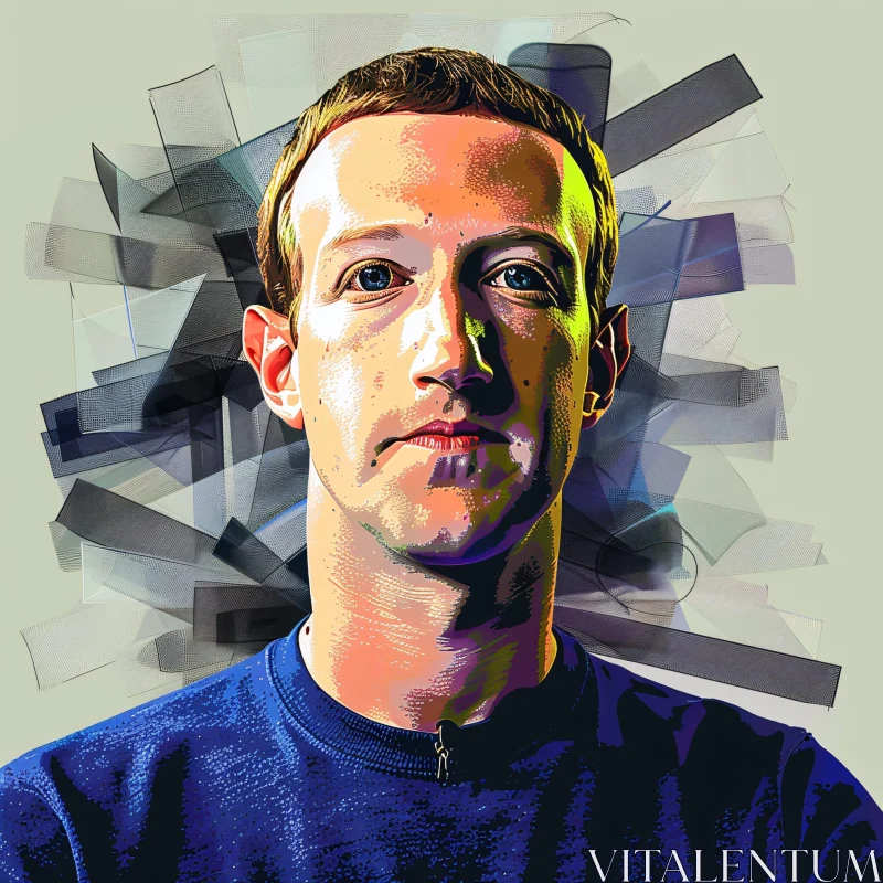 AI ART Abstract Portrait of Mark Zuckerberg