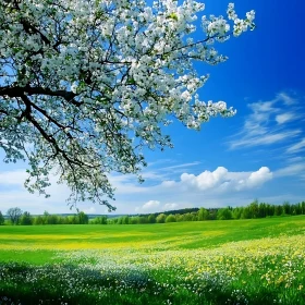 Spring Blossom Meadow Landscape