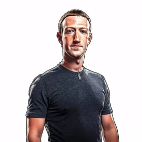 Stylized Digital Art of Mark Zuckerberg