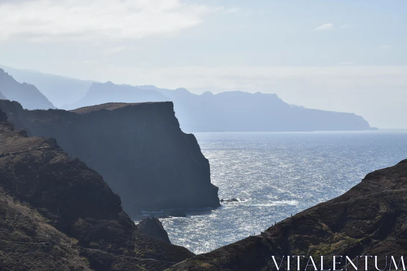 Oceanic Cliffside View Free Stock Photo