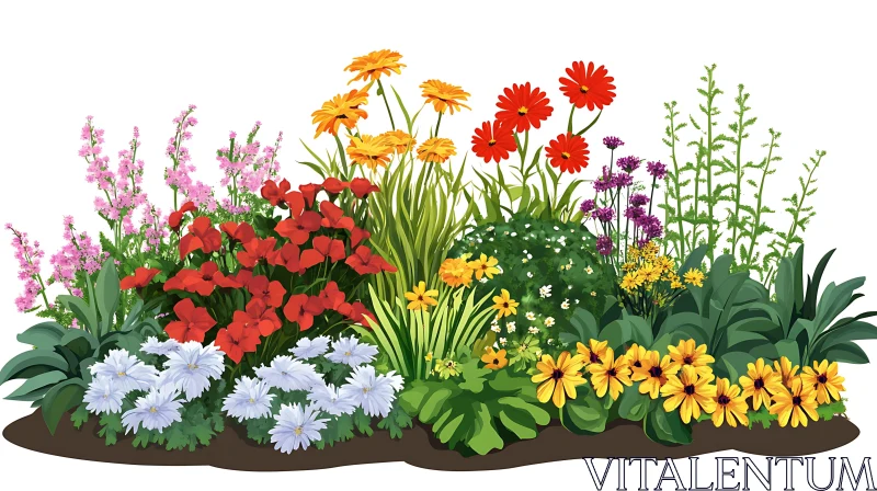 Assorted Flowers in Full Bloom AI Image