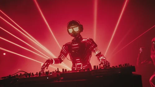 Futuristic Robot DJ Performance