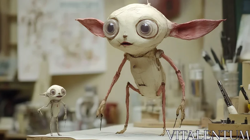 Fantasy Creature Dolls: A Curious Pair AI Image