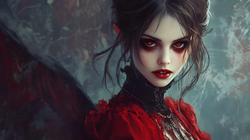 Crimson Gaze: A Vampire Portrait