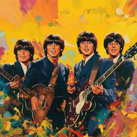 Vintage Band Colorful Painting