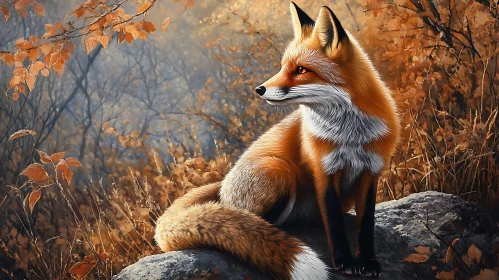 Red Fox Portrait in Fall