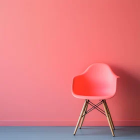 Modern Coral Chair in Minimalist Setting