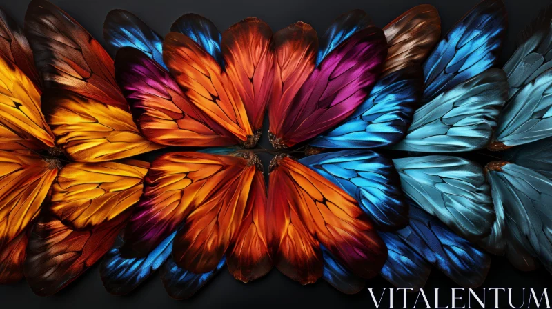 Colorful Butterfly Wings Display: A Harmony of Symmetry and Color AI Image