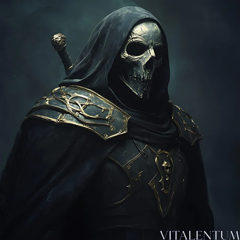 AI ART Death Knight: Armored Skeleton Warrior Portrait