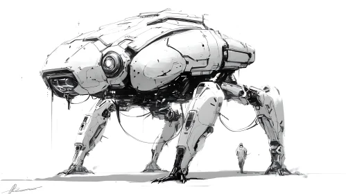 Monochrome Robot Art: A Glimpse into the Future