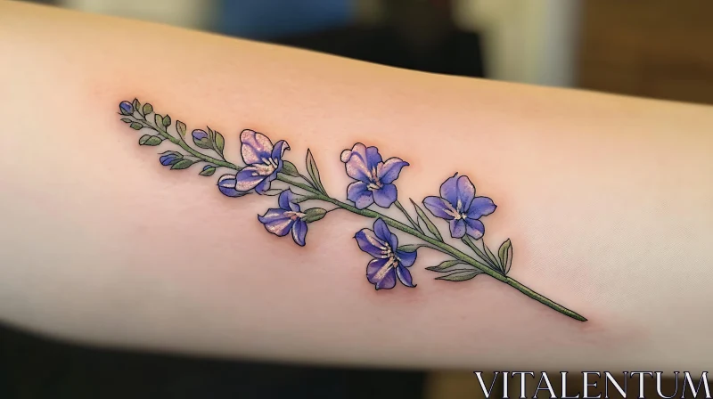 Exquisite Floral Arm Tattoo AI Image