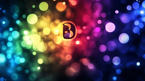 Colorful Bokeh Circles with Emblem