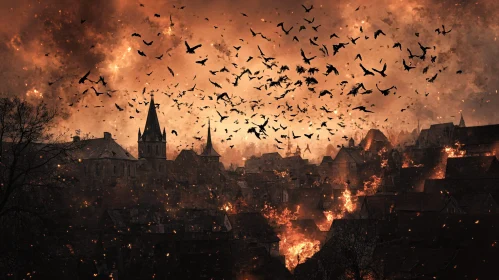 Fiery City and Birds