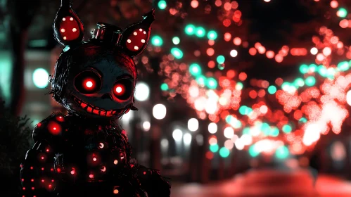 Sinister Automaton Amidst Holiday Glow