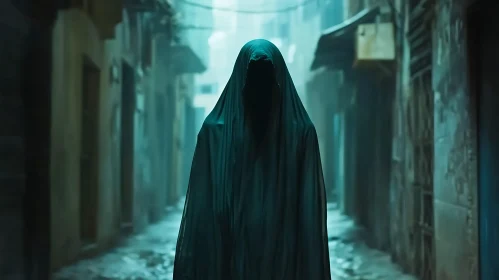 Mysterious Wraith in Shadowy Alley