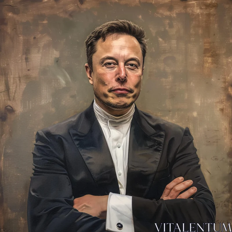 AI ART Artistic Portrait of Elon Musk in Suit