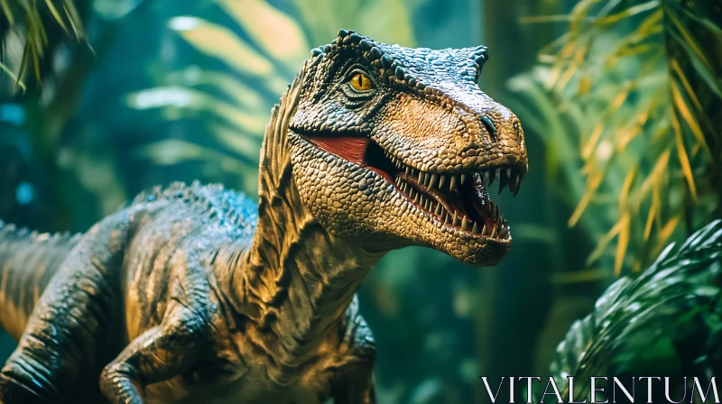 AI ART Prehistoric Reptile Amidst Verdant Foliage