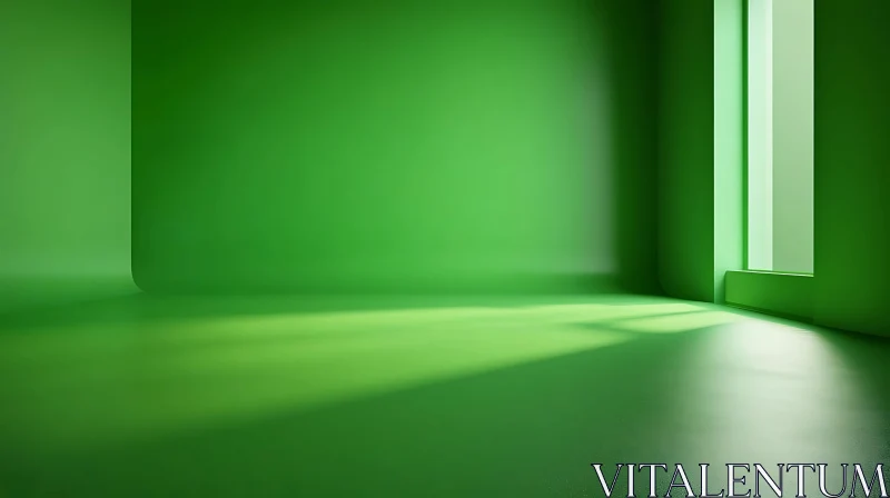 Emerald Void: A Study in Green and Light AI Image