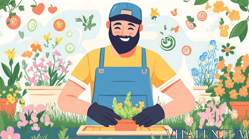 Floral Cultivation: A Gardener's Touch AI Image