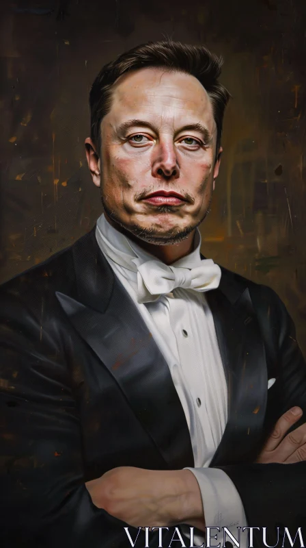 Confident Elon Musk in Tuxedo AI Image