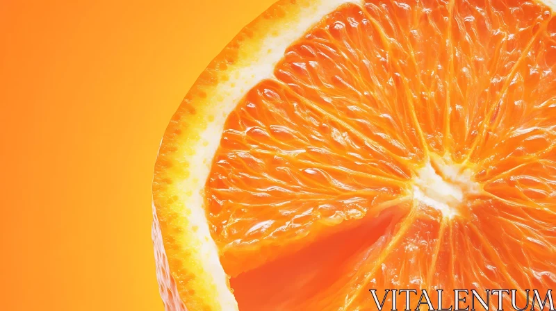 Fresh Orange Slice Macro Shot AI Image