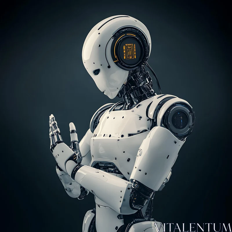 Contemplative Android with Advanced Design AI Image