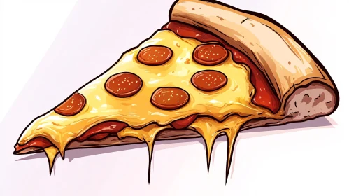 Pepperoni Pizza Slice Cartoon