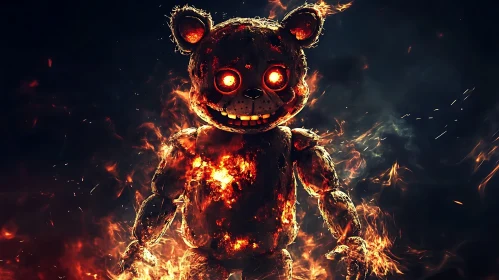 Burning Teddy Bear Monster