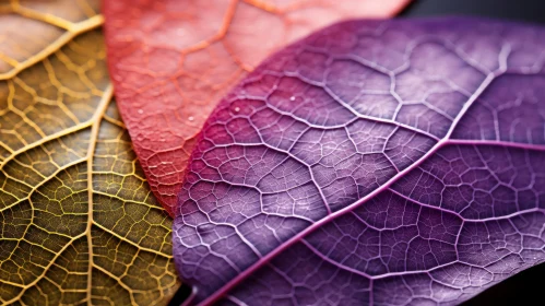 Textured Autumn Leaves in Macro Photography