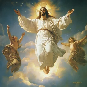 Celestial Ascension with Angels and Light