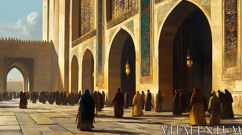 AI ART Historical Islamic Building with Figures