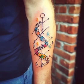 Colorful Snake Tattoo on Arm