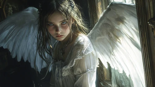 Young Angel with Piercing Gaze