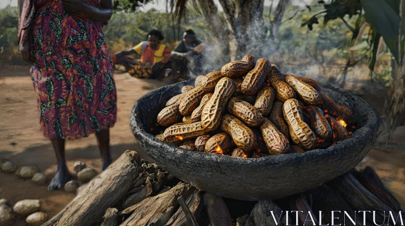 Freshly Roasted Peanuts in Rustic Bowl