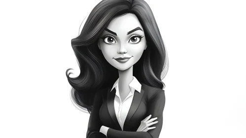 Businesswoman Cartoon Style Character