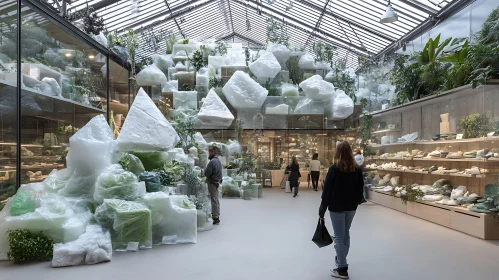 Botanical Art Installation in Greenhouse